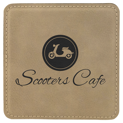Personalized Square Leatherette 6-Coaster Set (4" x 4")