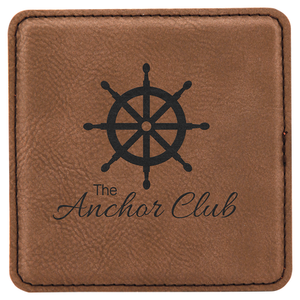 Personalized Square Leatherette 6-Coaster Set (4" x 4")