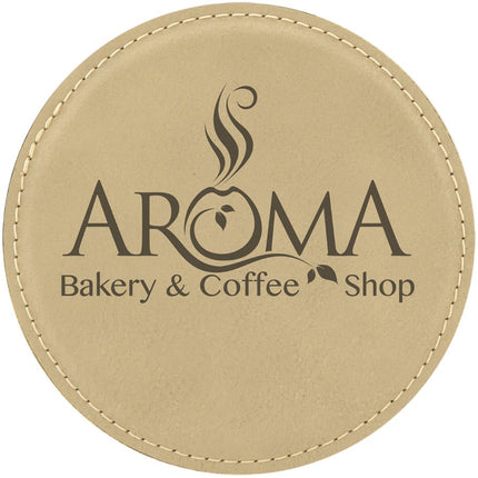 Personalized Round Leatherette 6-Coaster Set (4")