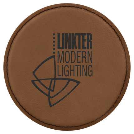 Personalized Round Leatherette 6-Coaster Set (4")