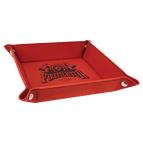 Red Laserable Leatherette Snap Up Tray with Silver