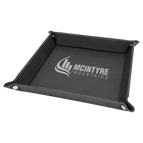 Black/Silver Laserable Leatherette Snap Up Tray with Silver