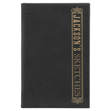 5 1/4" x 8 1/4" Laserable Leatherette Sketch Book with Unlined Notepad