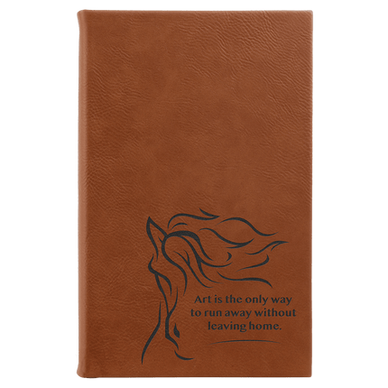 5 1/4" x 8 1/4" Laserable Leatherette Sketch Book with Unlined Notepad