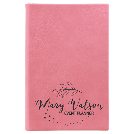 5 1/4" x 8 1/4" Laserable Leatherette Sketch Book with Unlined Notepad