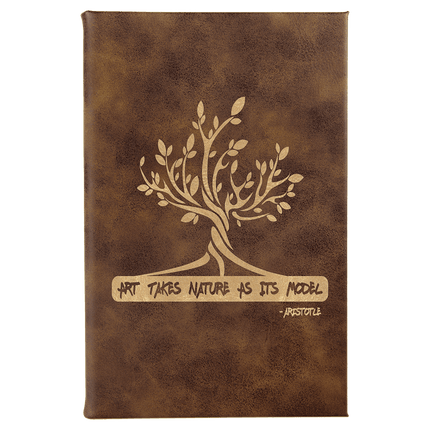 5 1/4" x 8 1/4" Laserable Leatherette Sketch Book with Unlined Notepad