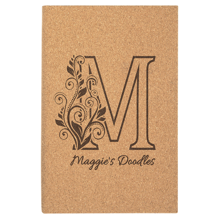 5 1/4" x 8 1/4" Laserable Leatherette Sketch Book with Unlined Notepad