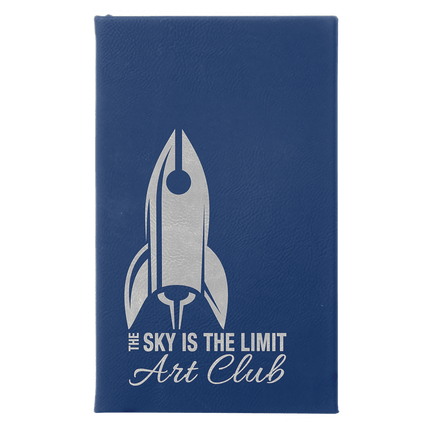 5 1/4" x 8 1/4" Laserable Leatherette Sketch Book with Unlined Notepad