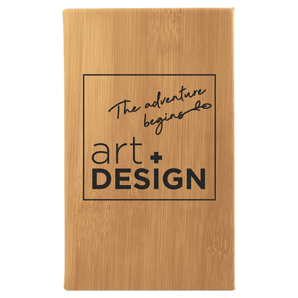5 1/4" x 8 1/4" Laserable Leatherette Sketch Book with Unlined Notepad