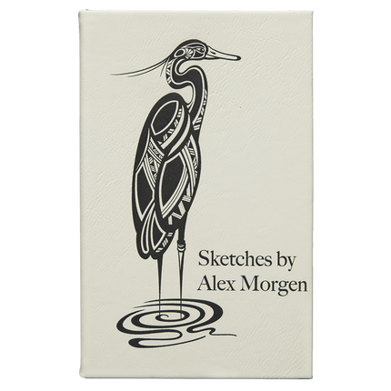 5 1/4" x 8 1/4" Laserable Leatherette Sketch Book with Unlined Notepad