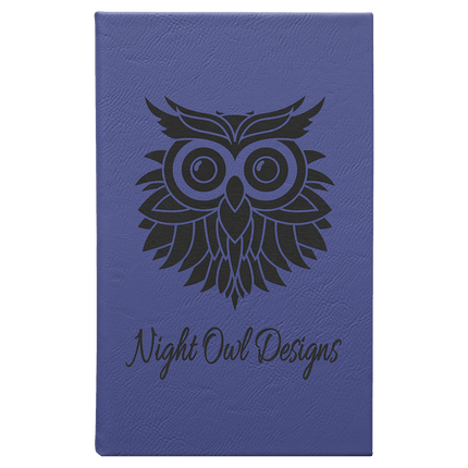 5 1/4" x 8 1/4" Laserable Leatherette Sketch Book with Unlined Notepad