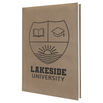 Engraved Leatherette Journal With Lined Paper 7" x 9 3/4"