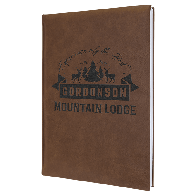 Engraved Leatherette Journal With Lined Paper 7" x 9 3/4"