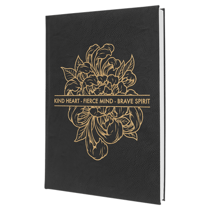 Engraved Leatherette Journal With Lined Paper 7" x 9 3/4"