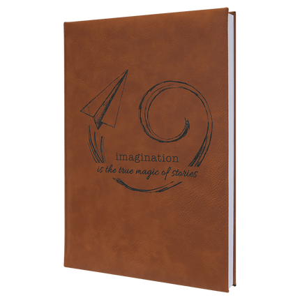 Engraved Leatherette Journal With Lined Paper 7" x 9 3/4"