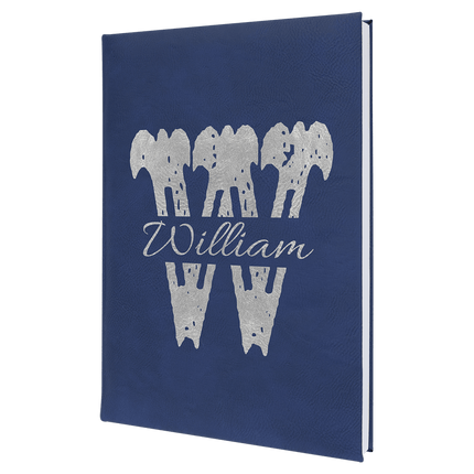Engraved Leatherette Journal With Lined Paper 7" x 9 3/4"