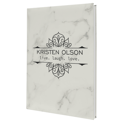 Engraved Leatherette Journal With Lined Paper 7" x 9 3/4"