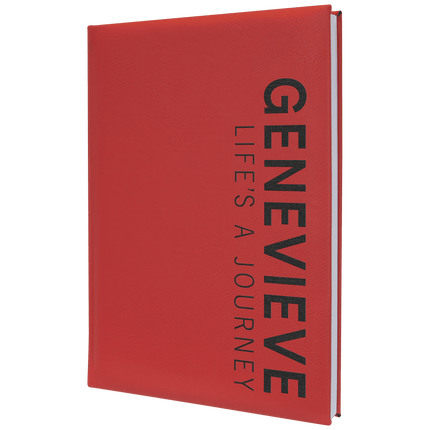 Engraved Leatherette Journal With Lined Paper 7" x 9 3/4"