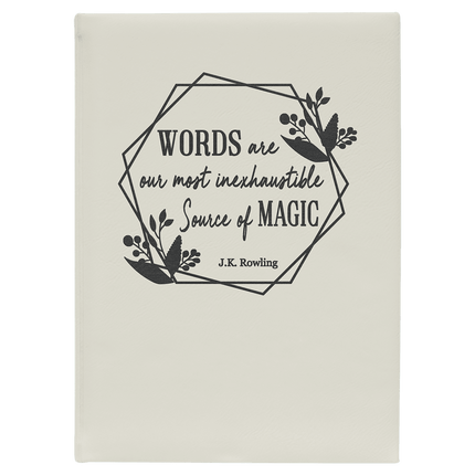 Engraved Leatherette Journal With Lined Paper 7" x 9 3/4"