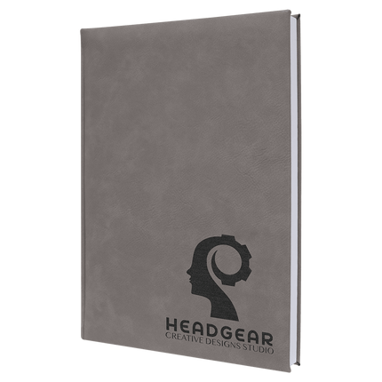 7" x 9 3/4" Laserable Leatherette Sketch Book with Unlined Notepad