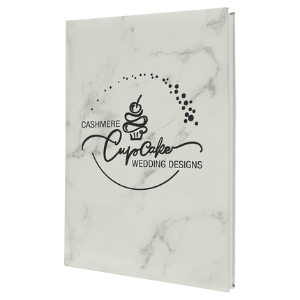 7" x 9 3/4" Laserable Leatherette Sketch Book with Unlined Notepad