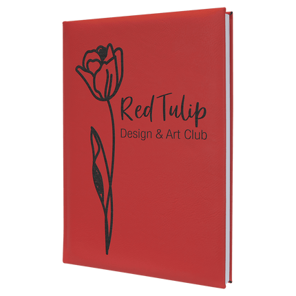 7" x 9 3/4" Laserable Leatherette Sketch Book with Unlined Notepad