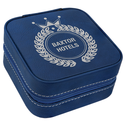 4" X 4" Leatherette Travel Jewelry Box with Tan Lining