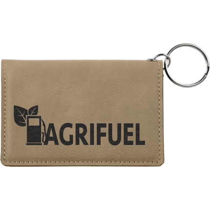 4 1/4" x 3" Laserable Leatherette Keychain ID Holder