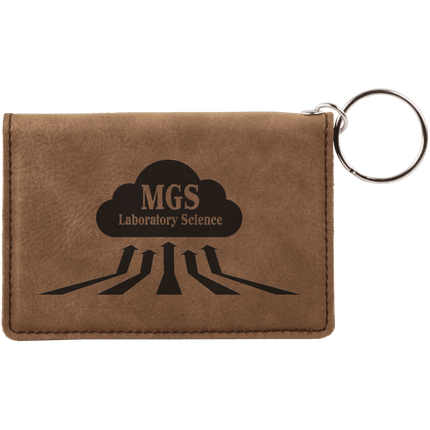 4 1/4" x 3" Laserable Leatherette Keychain ID Holder