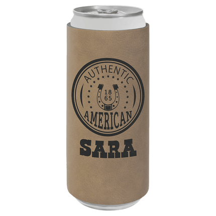 Laserable Leatherette Slim Beverage Holder