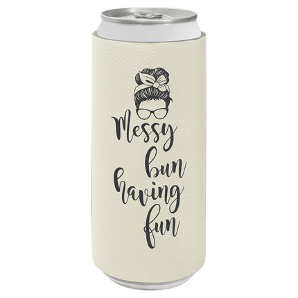 Laserable Leatherette Slim Beverage Holder