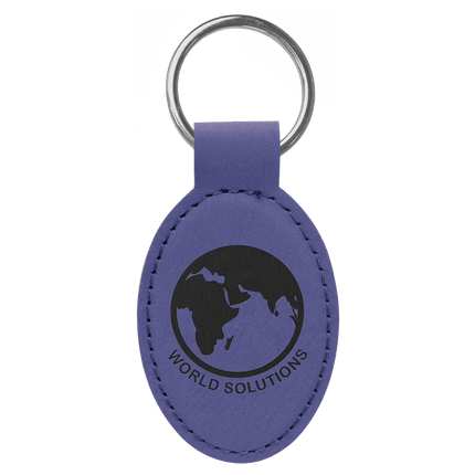 Personalized Leatherette Oval Keychain