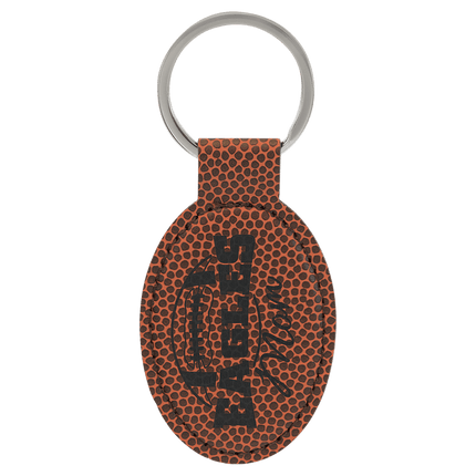 Personalized Leatherette Oval Keychain