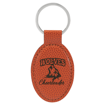 Personalized Leatherette Oval Keychain