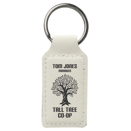 Personalized Leatherette Rectangle Keychain