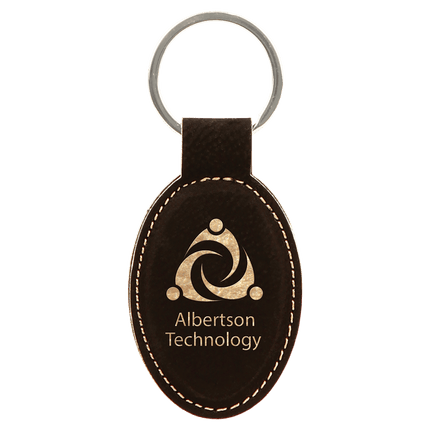 Personalized Leatherette Oval Keychain