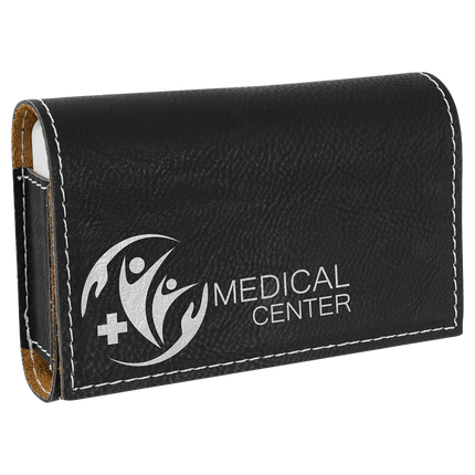 4 3/4" x 3 1/8" Laserable Leatherette Pill Box