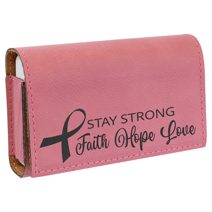4 3/4" x 3 1/8" Laserable Leatherette Pill Box