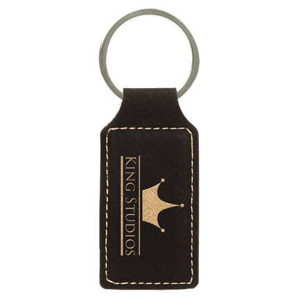 Personalized Leatherette Rectangle Keychain