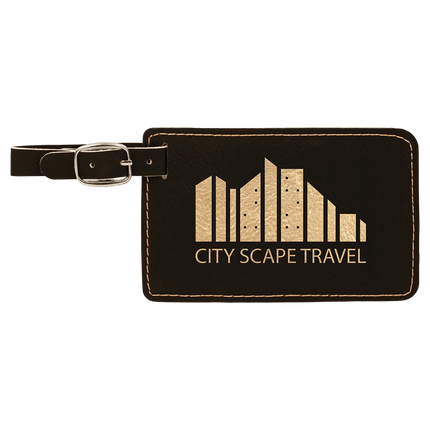 4 1/4" x 2 3/4" Laserable Leatherette Luggage Tag
