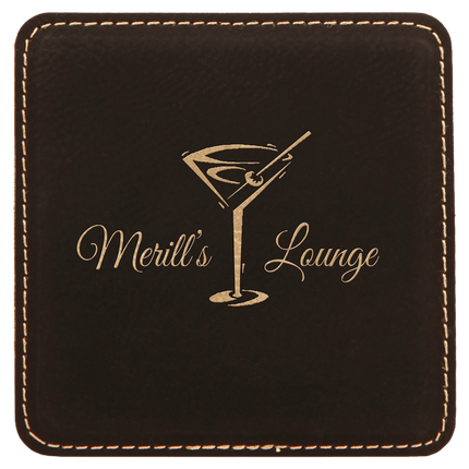 Personalized Square Leatherette 6-Coaster Set (4" x 4")