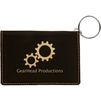 4 1/4" x 3" Laserable Leatherette Keychain ID Holder