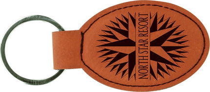 Personalized Leatherette Oval Keychain