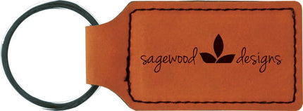 Personalized Leatherette Rectangle Keychain