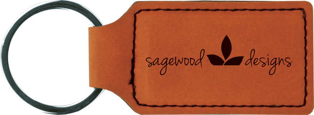 Personalized Leatherette Rectangle Keychain