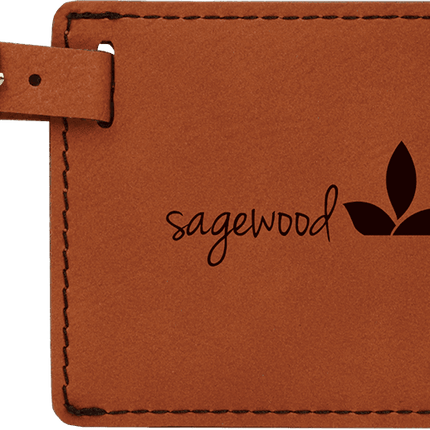 4 1/4" x 2 3/4" Laserable Leatherette Luggage Tag