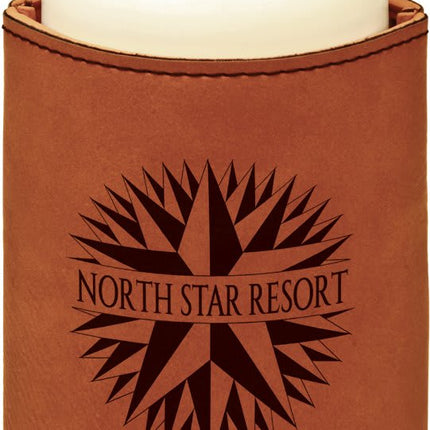 3 3/4" Laserable Leatherette Beverage Holder