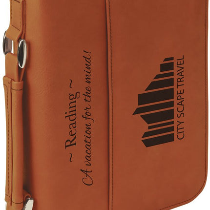 6 3/4" x 9 1/4" Leatherette Book/Bible Cover with Handle & Zipper