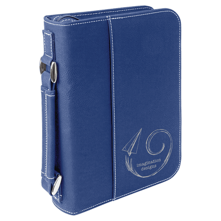 6 3/4" x 9 1/4" Leatherette Book/Bible Cover with Handle & Zipper