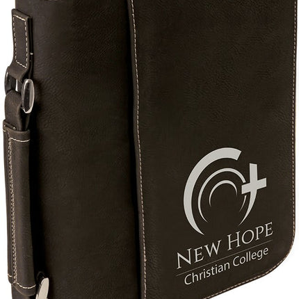 7 1/2" x 10 3/4" Leatherette Book/Bible Cover with Handle & Zipper